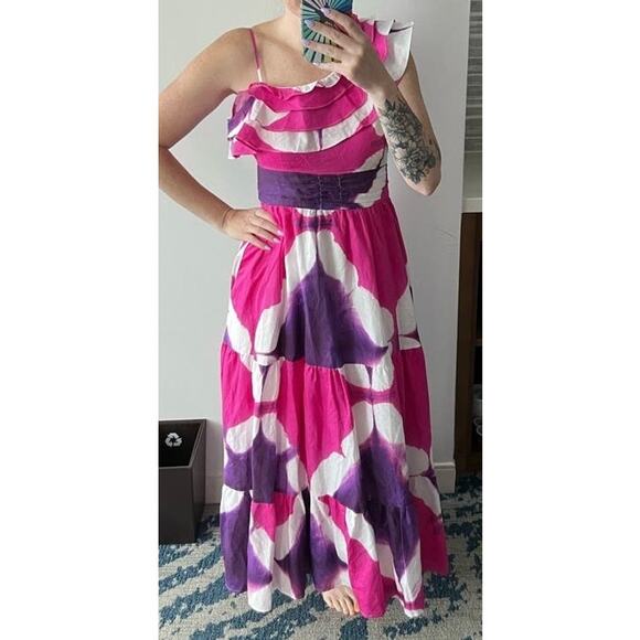 Busayo Tie Dye One Shoulder Dress Size 14 MSRP $655 - Picture 9 of 13